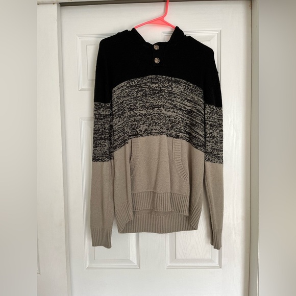 Men's Black and Gray Hoodie Pullover Sweater size Large - Picture 5 of 13